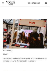 Sachiyo Kaneko, Japanese calligraher, is featured in Vogue spain.